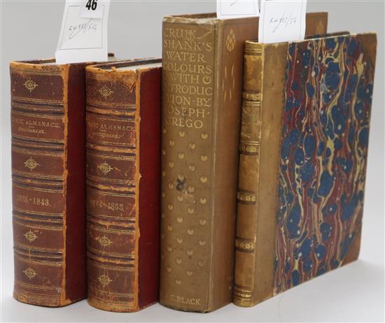 Cruickshank, George - The Comic Almanack, 2 vols (1835-43 and 1844-1853) and 2 others, (4)